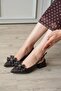 Women's Howen Short Heeled Shoes - Brown- Leather