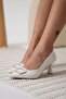Women's White Heeled Shoes Tr12Ms07B - 7