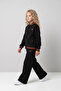 Girls' College Collar Wide Leg Tracksuit Set - 3