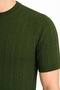Men's Slim Fit Ribbed Knit T-Shirt Summer Crew Neck Stylish Casual T-Shirt - 2