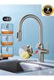 صنبور مطبخ مع منفذ لتنقية المياه + موزع صابون سائل مزود بمستشعر، 6 وظائف، ضمان 7 سنوات، مستورد