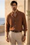 Bien Cotton Linen Men's Shirt - Brown