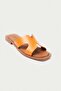 Genuine Leather Mbgvn656Orj Women's Orange Flat Slippers - 5
