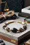 Design Gray Acrylic Soft Gold Object Necklace - 3