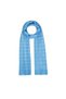 Houndstooth Patterned Cotton Silk Shawl - Indigo
