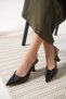 Women's Black Patent Leather Heeled Shoes Tr20Ms01A - 5