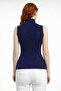 Turtleneck Ribbed Sleeveless Knitwear Blouse - 2