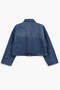 Women's 100% Cotton Blue Crop Jean Jacket - 3