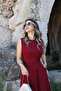 Burgundy Aller Detail Belted Dress - 4