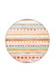 Square and Circle Geometric Striped Patterned Colorful Woven Base and Decorative Carpet 4360