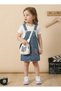 Printed Girls' Blue Denim Gilet Dress - 3