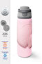 Powder Heart Patterned Thermos with Straw and Direct Drinking Steel Thermos 800 ml 38592