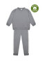 Organic Gray White Contrast Elastic Lace-Up Long Sleeve Girls' Sweatshirt Tracksuit Set