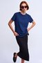 Women's 100% Organic Cotton Relaxed Fit Navy Blue Round Neck T-Shirt - 6