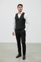 Men's Black Groom Vest - Classic Cut Wedding Engagement Suit Vest - Daily Use - 2 Pockets - Adjustable Waist - 6