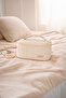 Vega Faux Leather Quilted Makeup Organizer and Travel Case - Beige - 4
