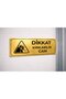 Warning: Fragile Glass Gold Metal Door Warning Sign 5X20 cm - 2