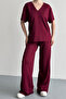 Women's Modal Fabric Half Sleeve V-Neck Tracksuit Set 1209 - 2