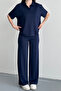 Women's Basic Half Sleeve Polo Neck Modal Set 3198 - 2