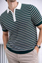 Men's T-Shirt Polo Collar Knitwear Sweater with Half Zipper - 2