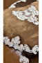 Milas Non-Slip Base, Velvet Lace Detailed 3-Piece Super Luxury Oval Bath Mat Set Dark Brown - 3