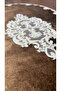 Milas Non-Slip Base, Velvet Lace Detailed 3-Piece Super Luxury Oval Bath Mat Set Dark Brown - 6
