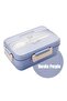 1200ml Wheat Straw Bento Lunch Box,Leakproof,Microwave Safe,Purple