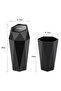 Car Trash Can with Lid, Diamond Pattern Design, Leak-Proof Portable Mini Waste Bin, Black - 4