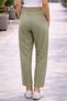 Women's Summer Synthetic Linen High Waist Elastic Skinny Leg Mom Pants C611 - 4