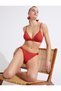 Striped Bikini Bottom with Metallic Detailed Buckle - 2