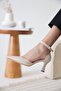 Woman's beige high heeled shoe tr12ms01c - 5