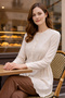 Side Tie Scallop Shirt A7015 Cream - 2
