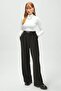 Women's High Waist Stretch Fabric Palazzo Pants - Belted