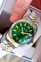 Original Men's Wristwatch 3 Atm Water Resistant Silver-Gold-Green Color Steel Cord Gtje2084C1 - 4