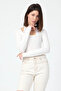 Tie-Detail Lace Pieces Long Sleeve 100% Cotton Blouse - 6