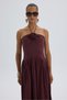 Elisa Rose Detail Burgundy Long Dress - 7