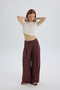 Mahoney Burgundy Linen Palazzo Trousers