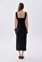 Women's White Jacquard Sleeveless Midi Dress - 2