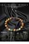 Certified Aa+ Tiger's Eye, Citrine, Pyrite, and Hematite Natural Stone Men's Bracelet