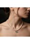 Women's Evil Eye Beaded Clover Motif White Pearl Necklace Handmade Bijouterie Gift Accessory