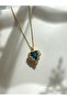 Adjustable Steel Necklace with Blue Stone Heart Figure (Suitable for Special Occasions/Daily Use/Gift) - 4