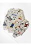 Boys' 100% Grey Cotton Skateboard Goggles Hat Star Pattern Long-Sleeved Winter Pajama Set - 2