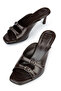 , Women's Heeled Slippers 161996Z612 Brown - 7
