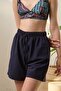 Swimming Shorts Women Navy Blue Stretchy Parachute - 2
