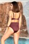 Bikini Set with Wrap Neckline, High-Waist, Shaping / Sculpting , and Terracotta Color. - 2