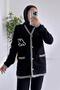 Buklet Tesettür Knitwear Cardigan - Black