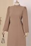 Hakim Collar Waist Tie Dress -Mink - 7