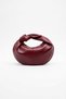 Nora Knot Detailed Mini Handbag Claret Red