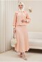Lace Collar Pure Linen Look Skirt Suit -Yavruağzı - 5
