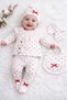 Baby Girl White Heart Luxury Fancy 5 Piece Hospital Release Newborn Set Stl6231